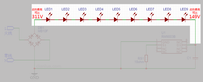LED灯泡：超低成本的LED恒流驱动电路