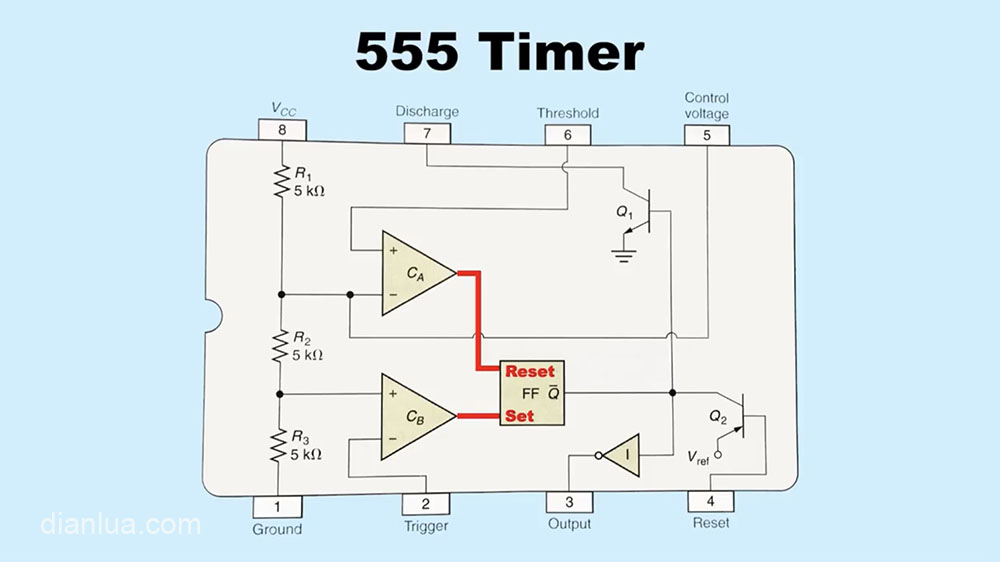 555定时器芯片内部电路分析